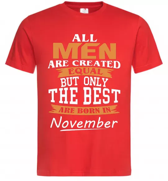 Мужская футболка The best are born in November Красный фото