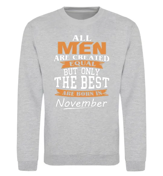 Світшот The best are born in November Сірий меланж фото