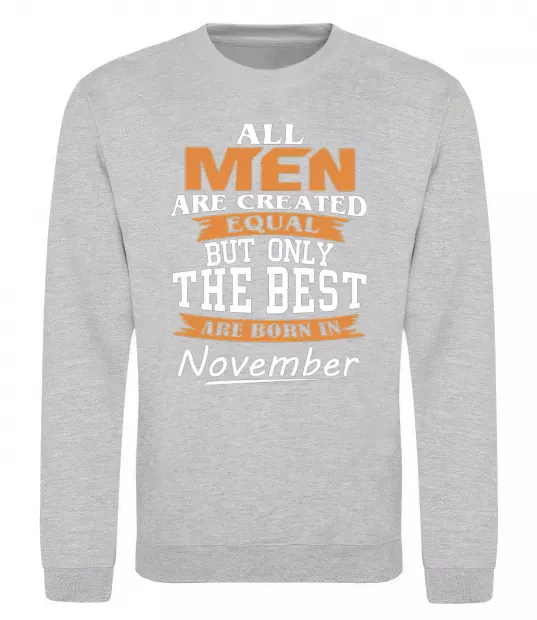 Світшот The best are born in November Сірий меланж фото