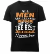 Мужская премиум футболка The best are born in November Черный фото
