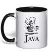 Чашка з кольоровою ручкою Java Чорний фото