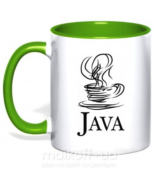 Чашка з кольоровою ручкою Java Зелений фото