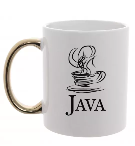 Чашка з кольоровою ручкою Java Золото фото