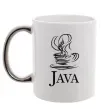 Чашка з кольоровою ручкою Java Срібло фото