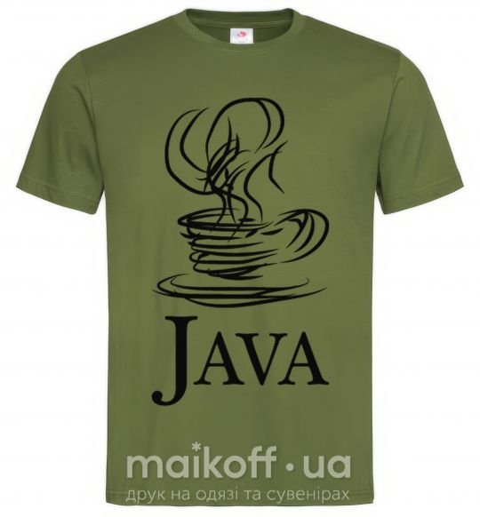 Чоловіча футболка Java Оливковий фото