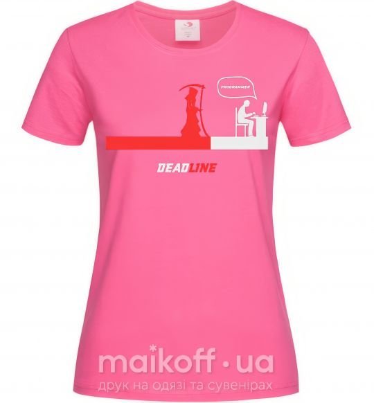 Женская футболка Programmer deadline Ярко-розовый фото