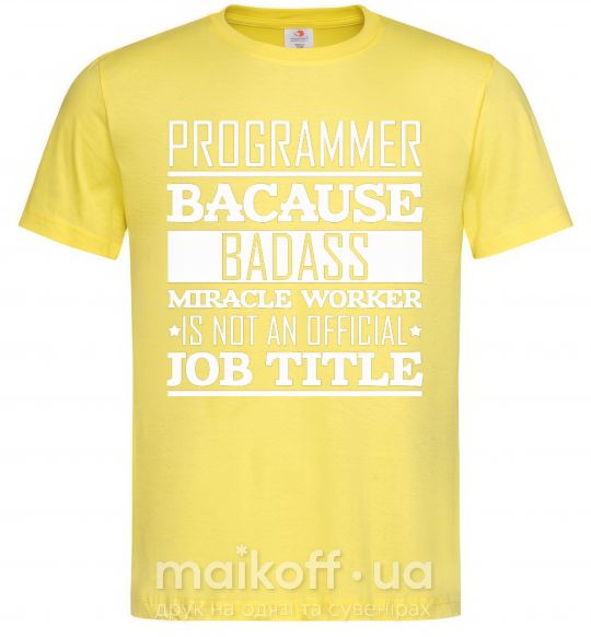 Мужская футболка Badass worker Лимонный фото