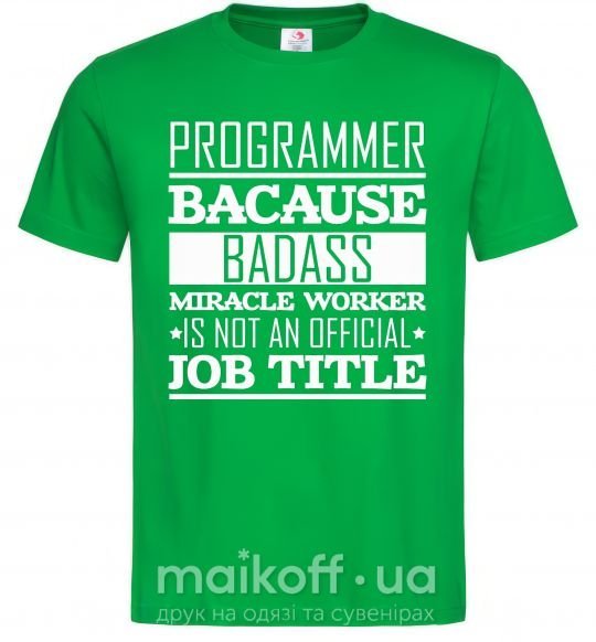 Мужская футболка Badass worker Зеленый фото