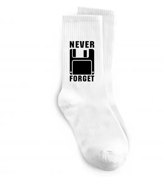 Носки Never forget Белый фото