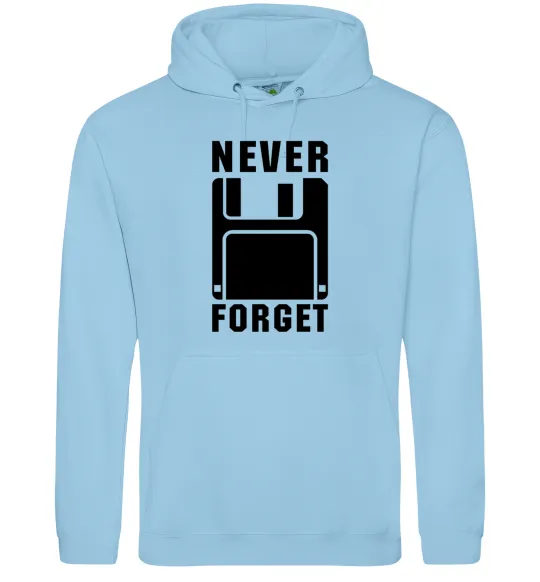 Мужская толстовка (худи) Never forget Голубой фото