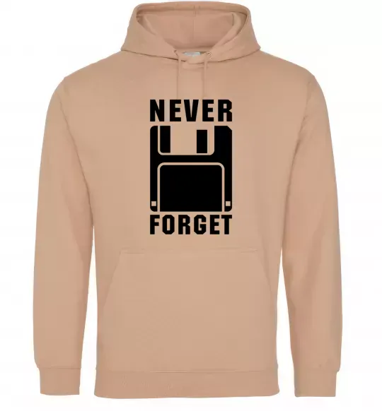 Женская толстовка (худи) Never forget Песочный фото