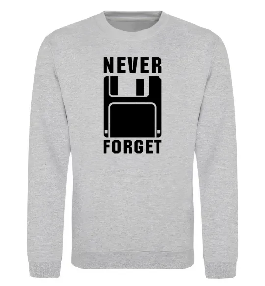 Світшот Never forget Сірий меланж фото