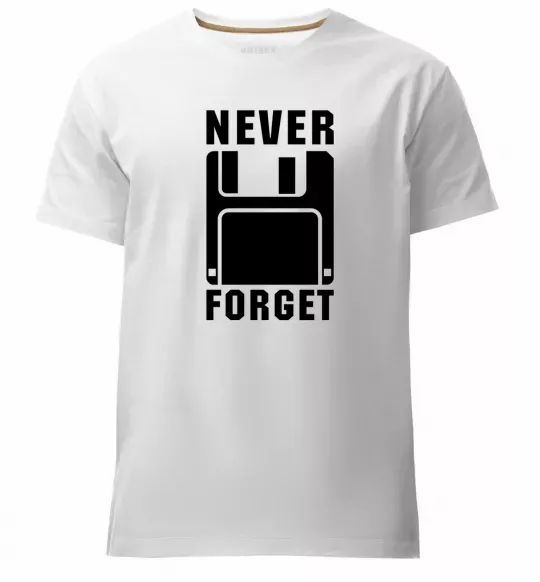 Чоловіча преміум футболка Never forget Білий фото