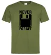 Мужская футболка Never forget Оливковый фото