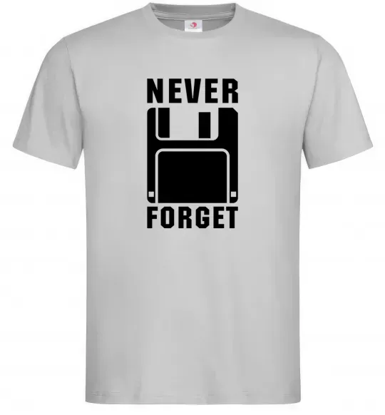 Мужская футболка Never forget Серый фото