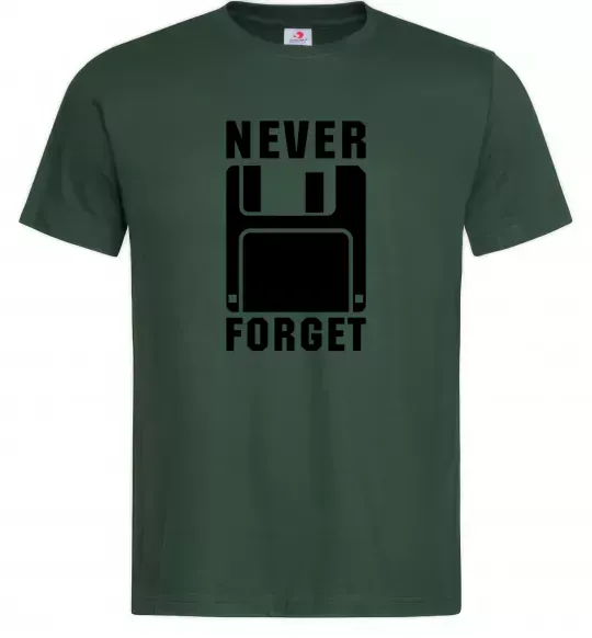 Мужская футболка Never forget Темно-зеленый фото