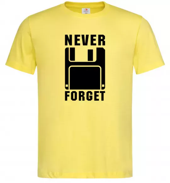 Мужская футболка Never forget Лимонный фото