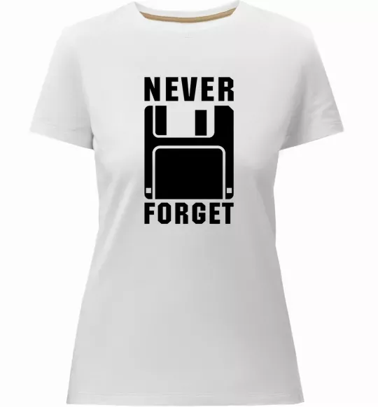 Женская премиум футболка Never forget Белый фото