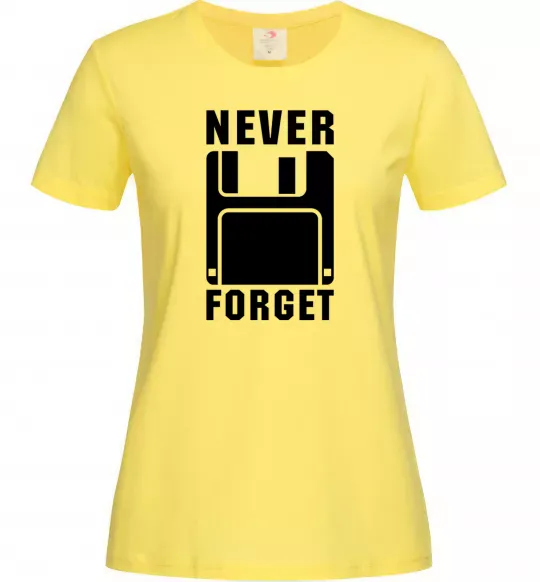 Женская футболка Never forget Лимонный фото