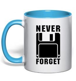 Чашка з кольоровою ручкою Never forget Чашка з кольоровою ручкою Never forget