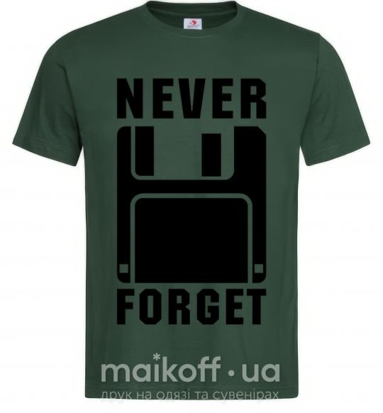 Мужская футболка Never forget Темно-зеленый фото