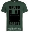 Мужская футболка Never forget Темно-зеленый фото