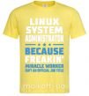 Чоловіча футболка Linux system administrator Лимонний фото