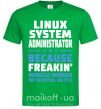 Мужская футболка Linux system administrator Зеленый фото
