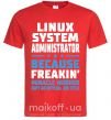 Мужская футболка Linux system administrator Красный фото
