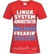 Жіноча футболка Linux system administrator Червоний фото