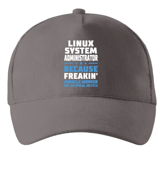 Кепка Linux system administrator Сірий фото