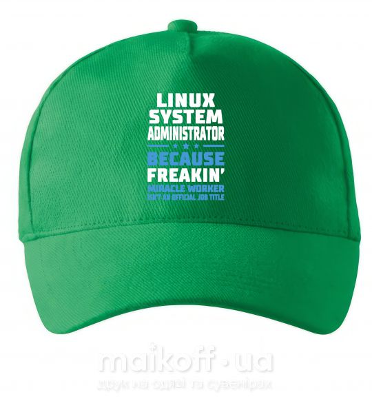 Кепка Linux system administrator Зелений фото