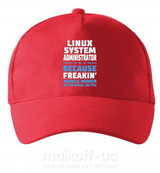 Кепка Linux system administrator Красный фото