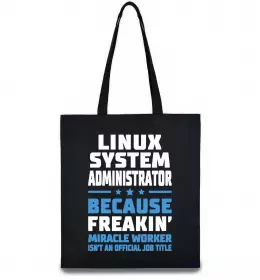 Эко-сумка Linux system administrator Черный фото