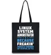 Еко-сумка Linux system administrator Чорний фото