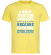 Мужская футболка Linux system administrator Лимонный фото