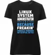 Жіноча преміум футболка Linux system administrator Чорний фото