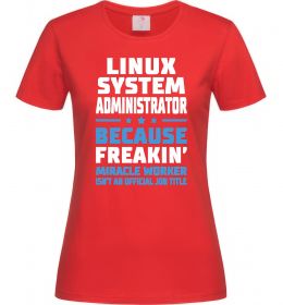 Женская футболка Linux system administrator Женская футболка Linux system administrator