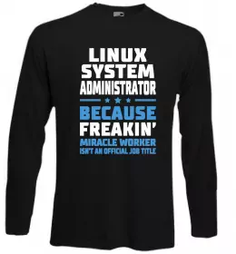Лонгслив Linux system administrator Черный фото