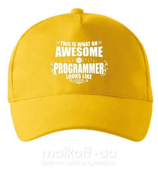Кепка This is what an awesome programmer looks like Сонячно жовтий фото