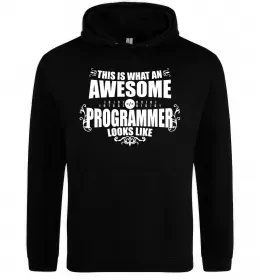 Мужская толстовка (худи) This is what an awesome programmer looks like Черный фото