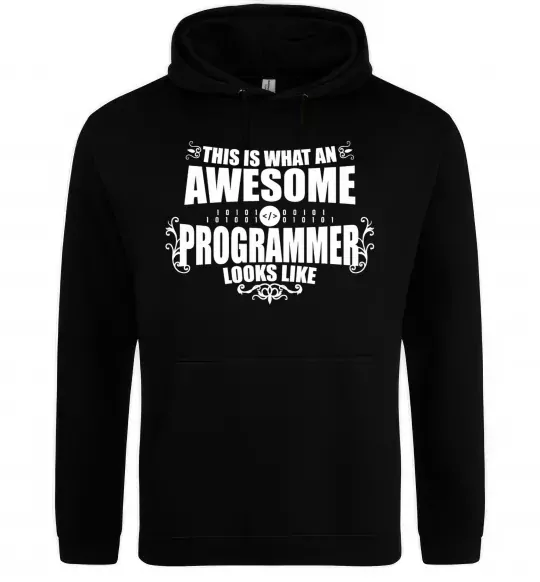 Жіноча толстовка (худі) This is what an awesome programmer looks like Чорний фото