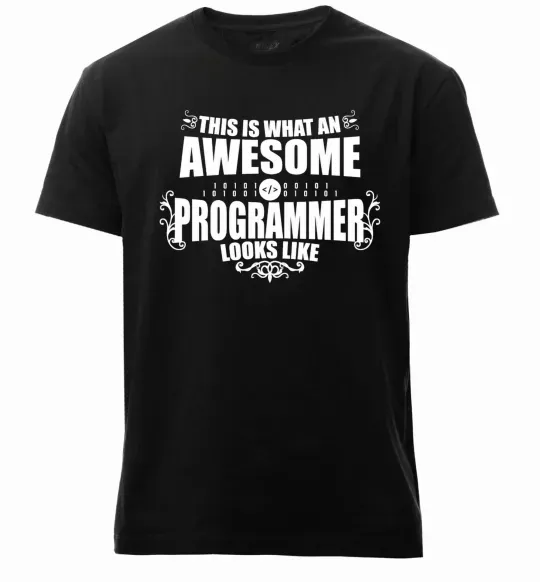 Чоловіча преміум футболка This is what an awesome programmer looks like Чорний фото
