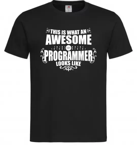 Чоловіча футболка This is what an awesome programmer looks like Чорний фото