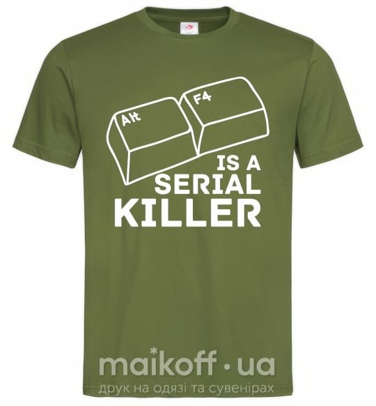 Чоловіча футболка Alt F4 - serial killer Оливковий фото