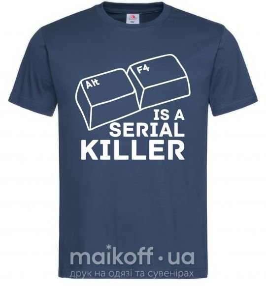 Чоловіча футболка Alt F4 - serial killer Темно-синій фото