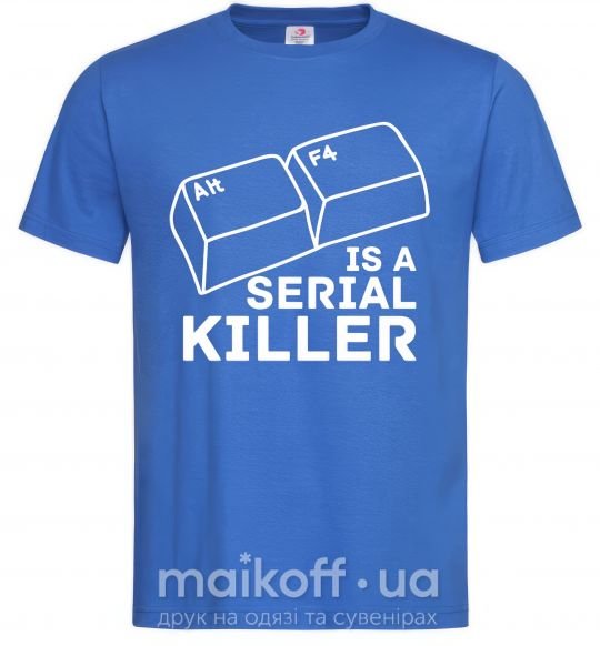 Чоловіча футболка Alt F4 - serial killer Яскраво-синій фото