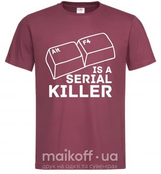 Чоловіча футболка Alt F4 - serial killer Бордовий фото