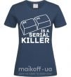 Женская футболка Alt F4 - serial killer Темно-синий фото