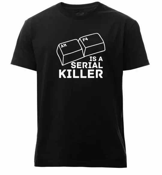 Чоловіча преміум футболка Alt F4 - serial killer Чорний фото